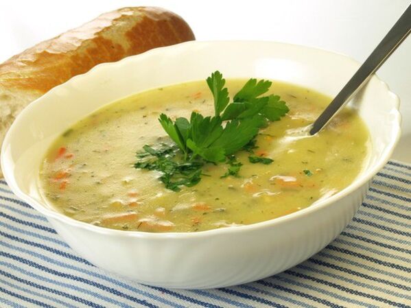 Vegetable puree soup with turnips in the menu for drinking on a diet for weight loss